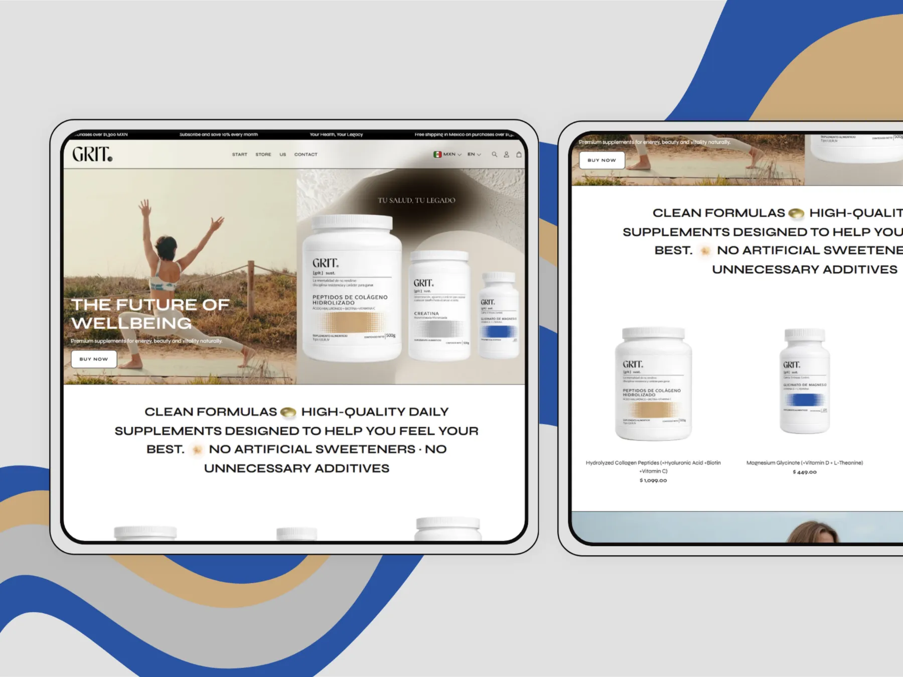Grit store — homepage screenshot 2