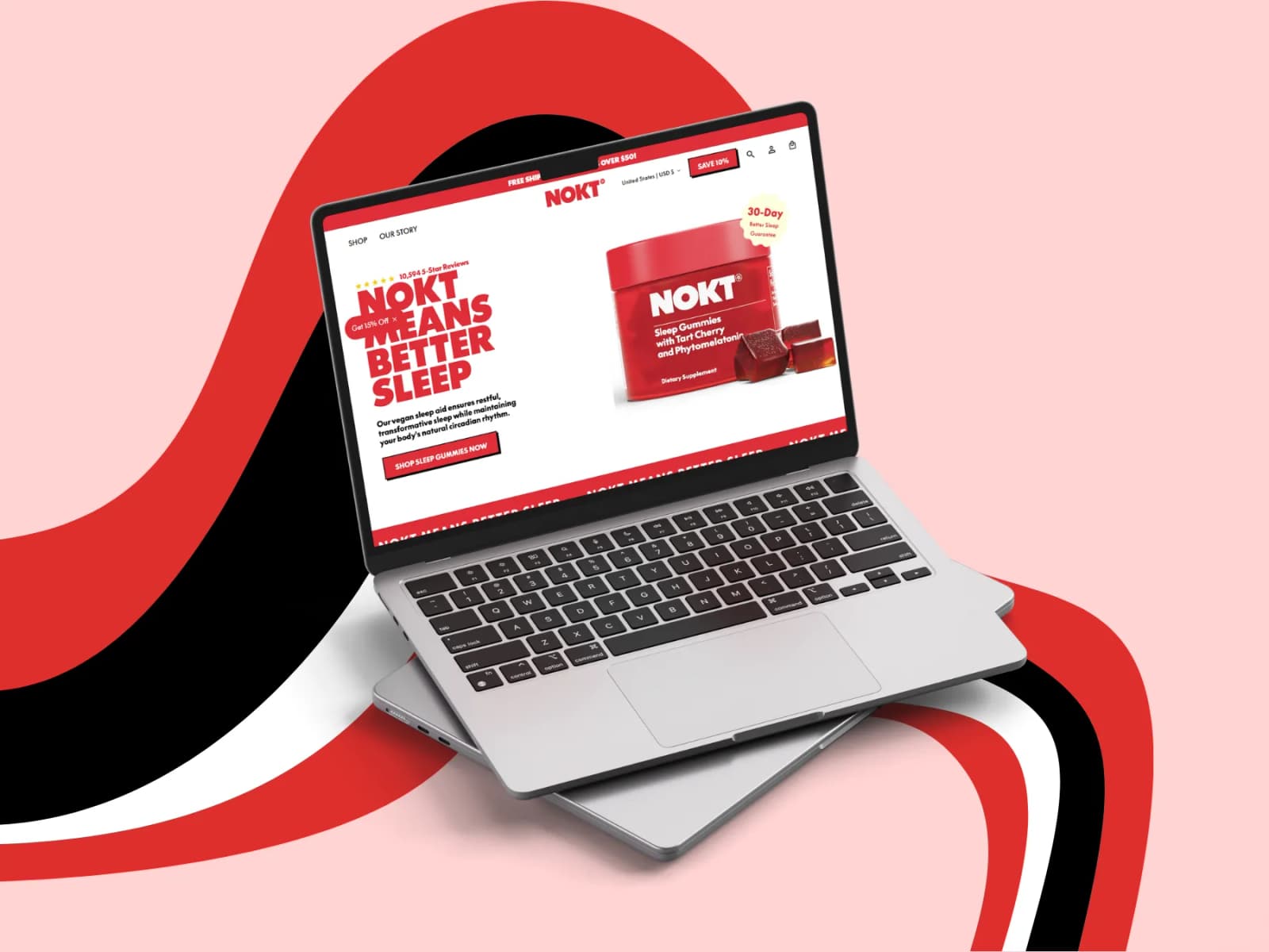 Nokt Shopify store homepage